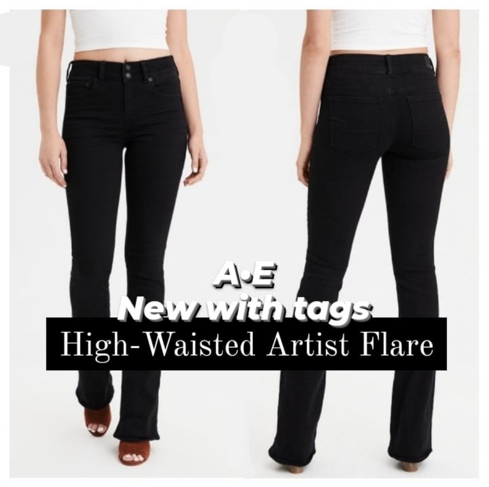 AE High-Waisted Artist Flare Jeans 12 X-Short NWT